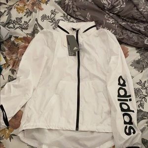 Adidas White Wind Breaker